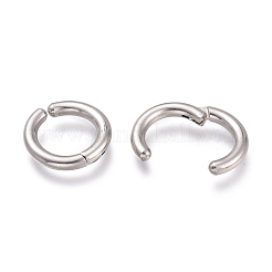 変色しない201ステンレススチールのクリップオンイヤリング  低刺激性のイヤリング  リング  ステンレス鋼色  15x2.5mm&nbsp;EJEW-L256-04A-P