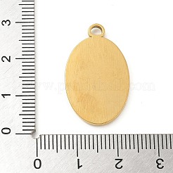 304ステンレスペンダント  テクスチャ  アイチャーム付きオーバル  ゴールドカラー  27x16.5x2mm  穴：2.5mm&nbsp;STAS-I322-21G