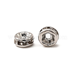 Rack Plating Brass Crystal Rhinestone Rondelle Space Beads&nbsp;RB-D303-P