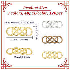 120Pcs 3 Colors Alloy Connector Charms&nbsp;FIND-OC0002-52