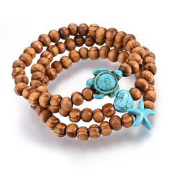 Wood Beads Stretch Kids Bracelets&nbsp;BJEW-JB03973-M