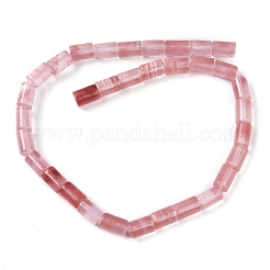 チェリークォーツガラスビーズ連売り  コラム  12x8mm  穴：1.2mm  約33個/連  15.63''（39.7センチメートル）&nbsp;G-Q159-A06-01