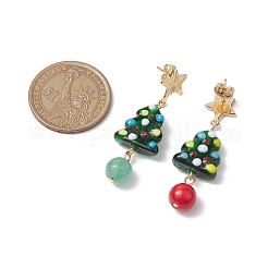 304 Stainless Steel with Glass Stud Dangle Earring&nbsp;EJEW-TA00526