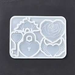 DIY Gothic Style Heart Theme Ornament Silicone Molds&nbsp;DIY-E065-05