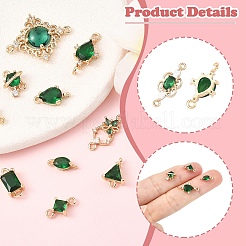 11Pcs 11 Styles Transparent Glass Links/Connectors&nbsp;GLAA-YW0005-55