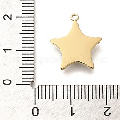 イオンプレーティング（IP）304ステンレススチールパヴェシェルペンダント  スターのチャーム  14KGP本金メッキ  17x15x2.2mm  穴：1.5mm&nbsp;STAS-K263-71G