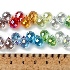 Transparent Electroplate Glass Beads Strands&nbsp;GLAA-K064-07A