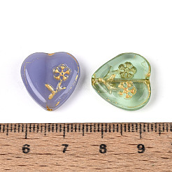 Baking Paint and Golden Metal Enlaced Glass Beads&nbsp;DGLA-T004-29M