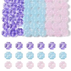 20個の透明スプレー塗装ガラスビーズ  クローバー  紫色のメディア  10x10x5mm  穴：1mm&nbsp;GLAA-FS0002-40A
