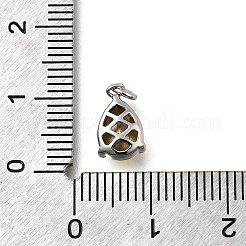 Teardrop Brass with Glass Charms&nbsp;KK-G525-09P