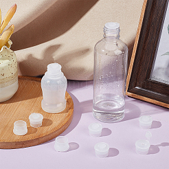 フリップキャップ付きプラスチックボトルストッパー60個  蓋付きボトルアダプターを押し込みます  投与アダプター  コラム  ホワイトスモーク  17x16.5x11.5mm  穴：3.6mm  内径：12.5mm&nbsp;AJEW-BC0007-13B