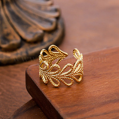 304 Stainless Steel Cuff Open Rings for Women&nbsp;WGDC143-01