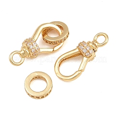 Brass Micro Pave Clear Cubic Zirconia Spring Ring Rings&nbsp;X-CU-CBA8264-05G