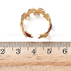 女性用304ステンレススチールエナメルカフリング  スター  ゴールドカラー  10.5mm&nbsp;LS-RJEW-F198-01G