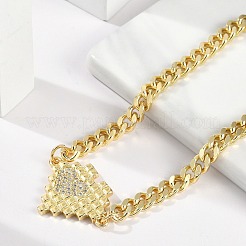 Brass Micro Pave Cubic Zirconia Link Bracelets&nbsp;LS-BJEW-M050-06G-03