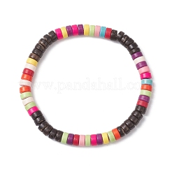 Synthetic Turquoise & Coconut Beads Stretch Bracelets for Women&nbsp;BJEW-JB12527-02