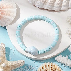 3Pcs 3 Styles Flat Round Handmade Polymer Clay Heishi Beads Beaded Stretch Bracelets&nbsp;BJEW-JB11711