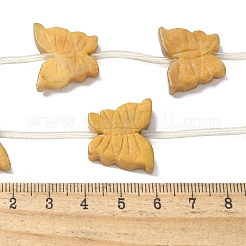 天然石モッカイトビーズ連売り  蝶  プラスチックチューブビーズ付き  18~19x20~22x4.5~5mm  穴：1mm  約10個/連  15.16''（38.5センチメートル）&nbsp;G-B136-A13