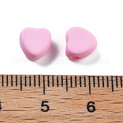 不透明なアクリルビーズ  死にかけている  ハート  パールピンク  7x7x4mm  穴：1.6mm  約3200個/500g&nbsp;MACR-C034-01C