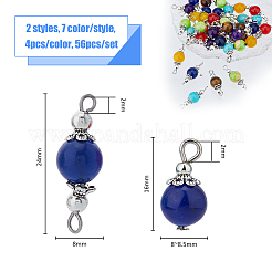 Chakra Theme Natural & Synthetic Mixed Gemstone Pendant & Link Connectors DIY Jewelry Making Finding Kits&nbsp;DIY-FH0006-77