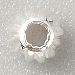 925スターリングシルバービーズ  溝付き丸ビーズ  銀  3.5mm  穴：1.2mm&nbsp;STER-WH0019-16B