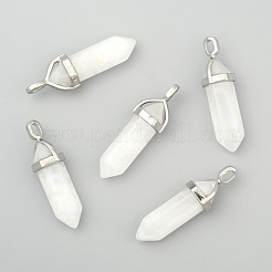 Natural White Jade Double Terminated Pointed Pendants&nbsp;G-F295-04H