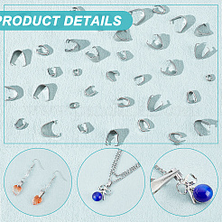 120個 6スタイル 304 & 201 ステンレススチール スナップオンベイル  ステンレス鋼色  5~11x5~11x2~6.5mm  ピン：1mm  20個/スタイル&nbsp;STAS-UN0052-30