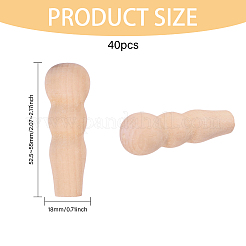 釣り上げていない木製人形10個  DIY クラフト ペインティング  ナバホホワイト  52.5~55x18mm&nbsp;FIND-WH0148-358