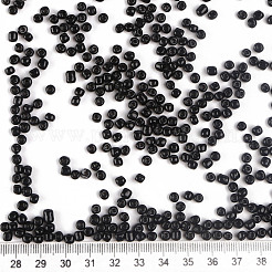 ガラスシードビーズ  不透明な色の種  DIYジュエリー作成用の小さなクラフトビーズ  ラウンド  ブラック  6/0  4mm  穴：1.5mm  約4500個/ポンド&nbsp;SEED-A010-4mm-49