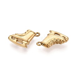 304ステンレスペンダント  アイススケートのチャーム  ゴールドカラー  13~14x13~13.5x3.5~4mm  穴：1mm&nbsp;STAS-T075-03G
