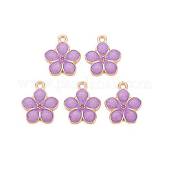 Light Gold Plated Alloy Enamel Pendants&nbsp;ENAM-R136-17G