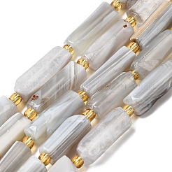 天然石ボツワナアゲートビーズ連売り  コラム  シードビーズで  14~30x6.5~7.5x6.5~7.5mm  穴：1mm  約13~15個/連  15.87''（40.3cm）〜16.06''（40.8cm）&nbsp;G-D353-A11