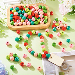 240Pcs 6 Colors Natural Wooden Beads&nbsp;WOOD-TA0002-74E