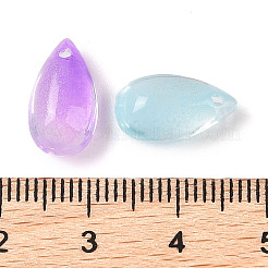 クリアガラスチャーム  ティアドロップ  ミックスカラー  14x8x5.2mm  穴：1.2mm  10個/セット&nbsp;GLAA-U002-01C