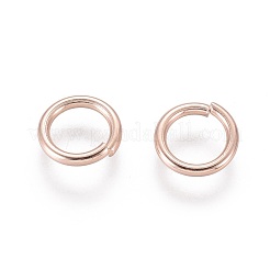 304ステンレススチールオープン丸カン  ローズゴールド  8x1.2mm  内径：6mm&nbsp;STAS-O098-02RG-10