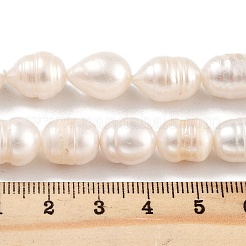 天然養殖淡水パールビーズ連売り  グレードAB  ライス  アンティークホワイト  10~11mm  穴：0.7mm  約15個/連  6.69~7.09''（17~18センチメートル）&nbsp;PEAR-P062-12B