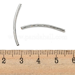 真鍮製チューブビーズ  鉛フリー＆カドミウムフリー  プラチナ  25x1.5mm  穴：0.8mm&nbsp;KK-Z045-01A-P