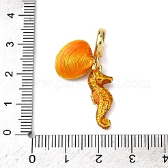 Brass Enamel European Dangle Charms&nbsp;KK-C119-01A