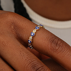 Brass Micro Pave Cubic Zirconia Cuff Rings&nbsp;BR9134-2