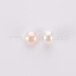 天然な培養された淡水パールビーズ  グレード3 A  片穴  ロンデル  フローラルホワイト  5x4mm  穴：0.8mm  160個/ボードについて&nbsp;PEAR-P056-059B