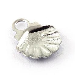 変色しない304ステンレススチールチャーム  シェル  ステンレス鋼色  7.5x5.5x1mm  穴：1.5mm&nbsp;STAS-Q194-23