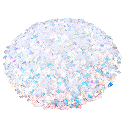 50gのクリスマスプラスチックスノーフレークスパンコール  ネイルアートの装飾の付属品  ミックスカラー  5x4x0.4mm&nbsp;MRMJ-CY0001-04