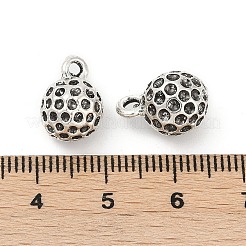 合金のチベット風チャーム  カドミウムフリー＆鉛フリー  ラウンドチャーム  アンティークシルバー  13.5x9x9.5mm  穴：1.8mm&nbsp;PALLOY-D369-04AS