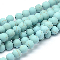 Synthetic Howlite Bead Strands&nbsp;G-P286-16-6mm-1