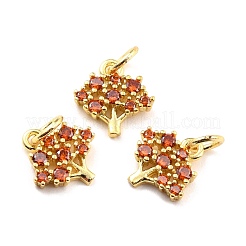 Brass Micro Pave Cubic Zirconia Charms&nbsp;KK-A156-11G-RS