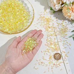 ABSプラスチックチューブビーズ  きいろ  5.5x2.5x2.5mm&nbsp;DIY-WH0888-230C