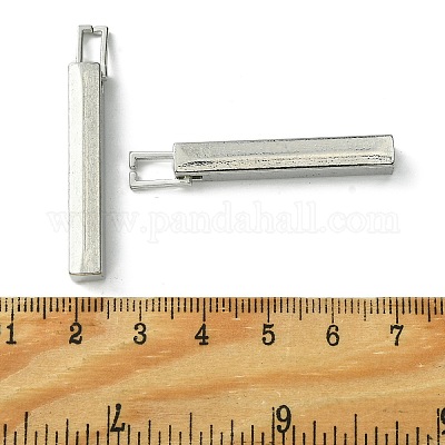 合金ペンダント  長方形  プラチナ  35x5x5.5mm  穴：2.5~6mm&nbsp;FIND-R146-12-1