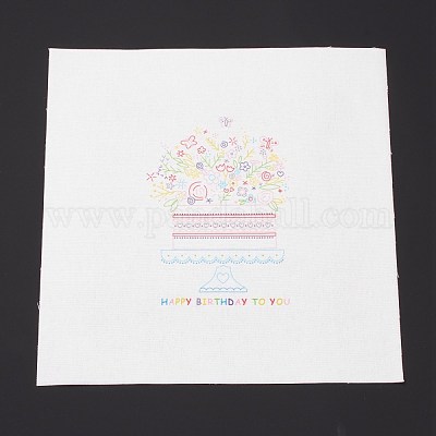 DIY Embroidery Fabric with Eliminable Pattern&nbsp;DIY-P032-A01-1