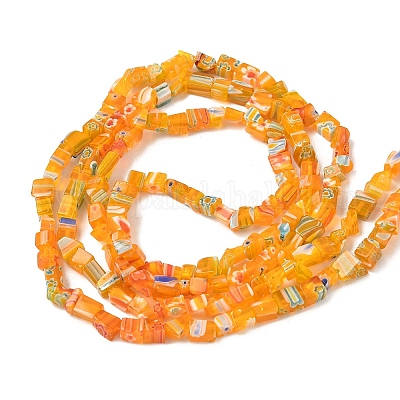 Handmade Millefiori Lampwork Beads Strands&nbsp;LAMP-P070-02A-1