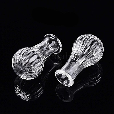 ガラスボトル  ビーズの容器  透明  2.95~3.05x1.55~1.6cm  穴：6mm&nbsp;AJEW-N002-04-1